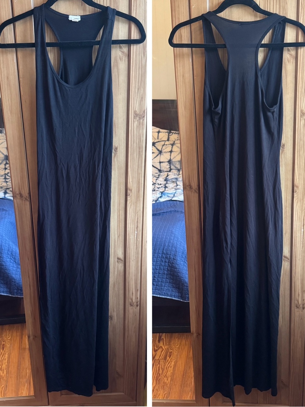 Garage Black Sloop Neck  Racerback Maxi Dress